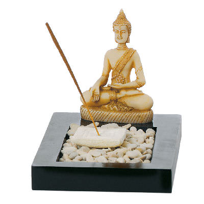 Bild von Buddha mit Räucherstäbchenhalter