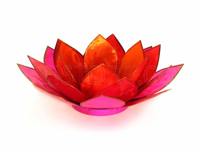 Bild von Teelicht Lotus-Licht Mittagssonne pink-rot-orange