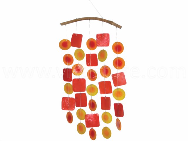 Bild von Windspiel bicolor orange-rot-gelb 60 cm