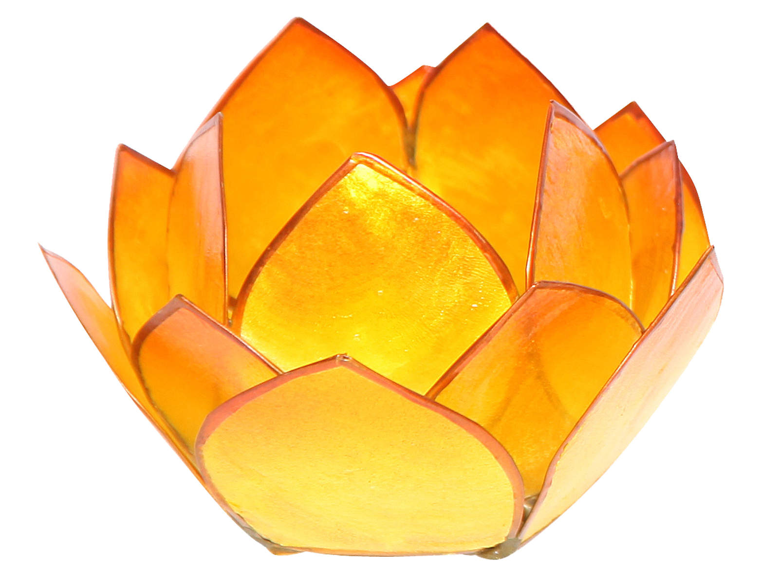 Bild von Teelicht Lotus-Licht Abendsonne gelb-orange