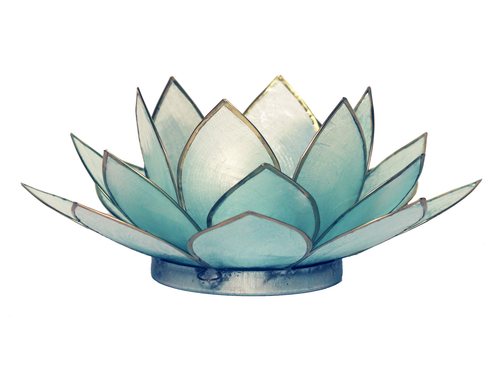 Bild von Teelicht Lotus-Licht Frühjahrssonne himmelblau